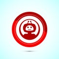 Chatbot icon design illustration, Chat conversation icon, Online support service bot sign, Red Color Button Design Royalty Free Stock Photo