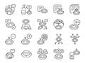 Chatbot icon set. Included the icons asÂ chat, bot, ai, robot, automatic, and more.