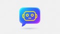 Chatbot icon in speech bubble, symbolizing conversation or customer support Royalty Free Stock Photo