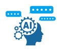 Chatbot icon for support service concept, smart AI technology assistant, artificial Intelligence message for chatbot by Open AI