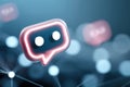 Chatbot icon representing digital communication, technology, and interaction in a modern context, illustrating the