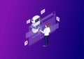 Chatbot isometric color vector illustration