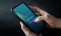 Chatbot, LiveChat Technology Concept. Customer Using Mobile Phone To Make Conversation with an Artificial Intelligence Service.