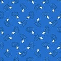 Chatbot with Mouse Cursor vector blue seamless pattern