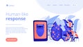 Chatbot passing the Turing testconcept landing page.