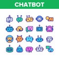 Chatbot Robot Collection Elements Icons Set Vector