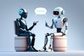 chatbot robot conducting interview with human, for demonstration of its abilities