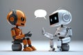 chatbot robot conducting interview with human, for demonstration of its abilities