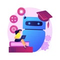 Chatbot self learning abstract concept vector illustration. Royalty Free Stock Photo