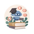 Chatbot self learning abstract concept vector illustration. Royalty Free Stock Photo