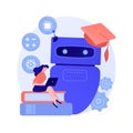 Chatbot self learning abstract concept vector illustration. Royalty Free Stock Photo