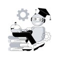 Chatbot self learning abstract concept vector illustration. Royalty Free Stock Photo