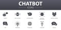 Chatbot simple concept icons set