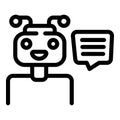 Chatbot smart assistant icon outline vector. Virtual digital agent