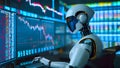 Chatbot software application for modish online business that automatically reply to customer questions. futuristic AI robot