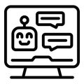 Chatbot software displaying friendly chat on computer screen
