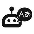 Chatbot speaking japanese language icon glyph style