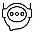 Chatbot speaking with three dots showing listening mode