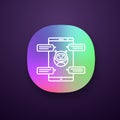 Chatbot with speech bubbles app icon Royalty Free Stock Photo