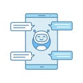 Chatbot with speech bubbles color icon