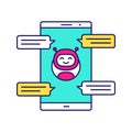 Chatbot with speech bubbles color icon Royalty Free Stock Photo