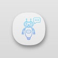 Chatbot typing answer app icon Royalty Free Stock Photo