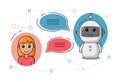 Chatbot vector illustration, chat bot or chatterbot