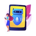 Chatbot voice controlled virtual assistant abstract concept vector illustration. Royalty Free Stock Photo