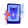 Chatbot voice controlled virtual assistant abstract concept vector illustration.