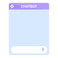 Chatbot window displaying chat history and input bar
