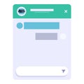 Chatbot window displaying conversation history and input field Royalty Free Stock Photo