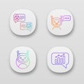 Chatbots app icons set Royalty Free Stock Photo