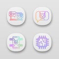 Chatbots app icons set Royalty Free Stock Photo