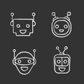 Chatbots chalk icons set