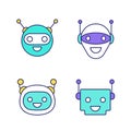 Chatbots color icons set