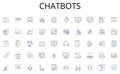 Chatbots line icons collection. House, Apartment, Condo, Mansion, Cottage, Duplex, Villa vector and linear illustration