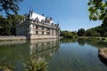 Chateau Azay Le Rideau in the Loire Valley, France, built on an island in the Indre river.