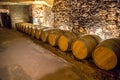 Chateau cellar, Saint Emilion, Bordeaux, France Royalty Free Stock Photo