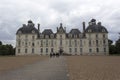 Chateau Cheverny view with some tourists in France