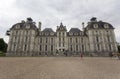 Chateau Cheverny view with some tourists in France