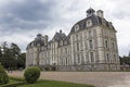 Chateau Cheverny view with some tourists in France