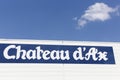 Chateau d`Ax logo on a wall