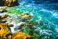 Chateau d`If, Coastal cliffs and the sea near the island in the Bay of Marseille. Castle If. Royalty Free Stock Photo