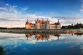 Chateau de Chambord, the largest castle and reflection in the Loire Valley. A UNESCO world heritage site in France. Royalty Free Stock Photo