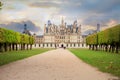 Chateau de Chambord, royal medieval french castle at Loire Valley in France