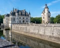 Chateau de Chenonceau castle view near the small village of Chenonceaux, France Royalty Free Stock Photo