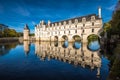 Chateau de Chenonceau on the Cher River, Loire Valley, France Royalty Free Stock Photo