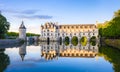 Chateau de Chenonceau is a french castle spanning the River Cher near Chenonceaux village, Loire valley in France Royalty Free Stock Photo