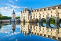 Chateau de Chenonceau is a french castle spanning the River Cher near Chenonceaux village, Loire valley in France Royalty Free Stock Photo