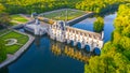 Chateau de Chenonceau is a french castle spanning the River Cher near Chenonceaux village, Loire valley in France Royalty Free Stock Photo